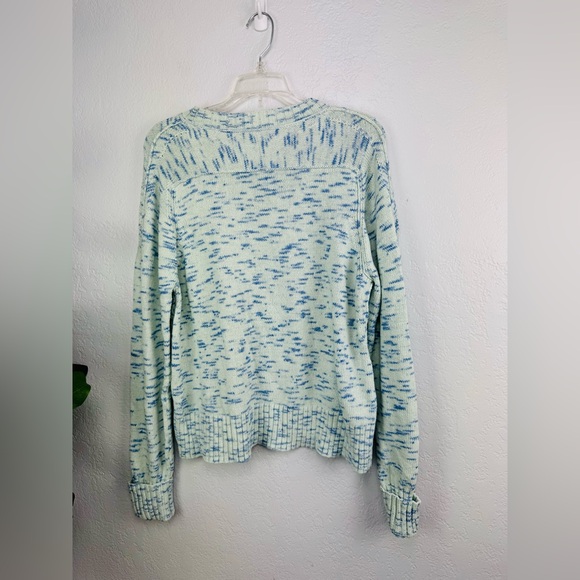 J. Crew Speckled Blue Cotton Crewneck Sweater - Picture 7 of 8